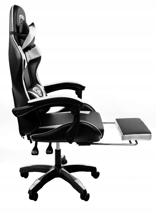 FOTEL gamingowy z MASAŻEM pleców KOMPUTEROWY OBROTOWY dla gracza +podnóżek!
