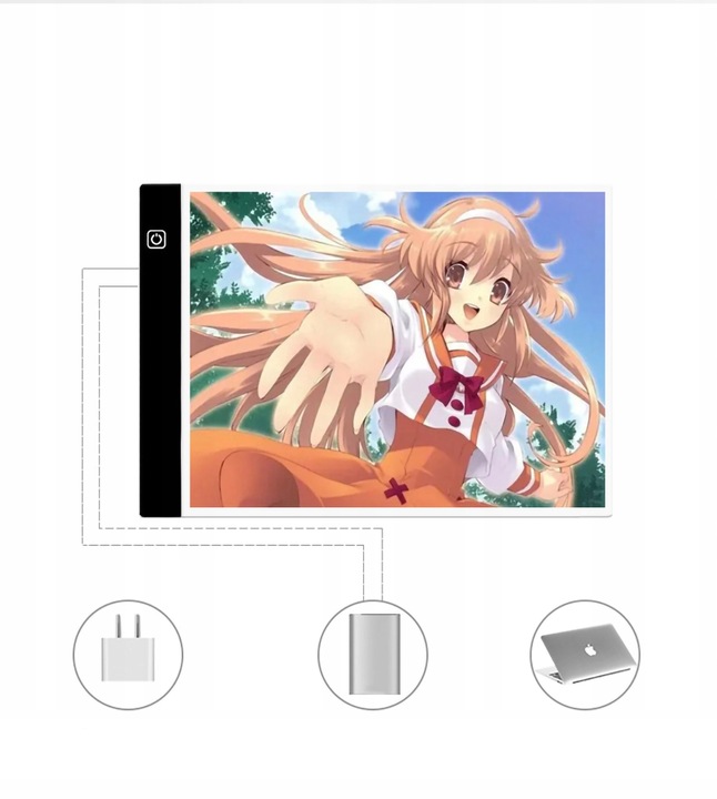 Podświetlana Deska Tablica Kreślarska Tablet Graficzny do Rysowania LED A4