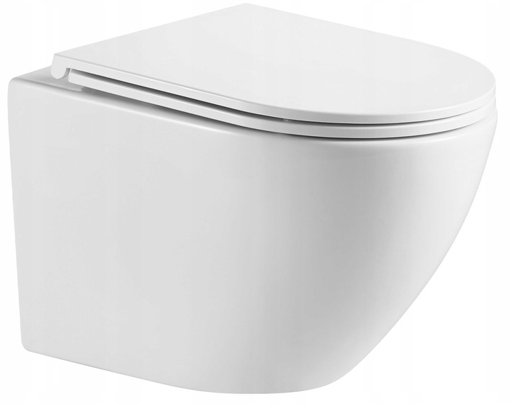 MISKA WC WISZĄCA TOALETOWA Z DESKĄ WOLNOOPADAJĄCA ZESTAW BIAŁY OMNIRES