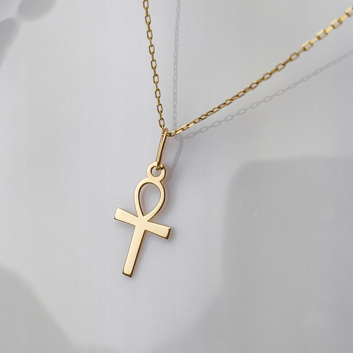 Złota zawieszka krzyżyk Ankh - pr. 585