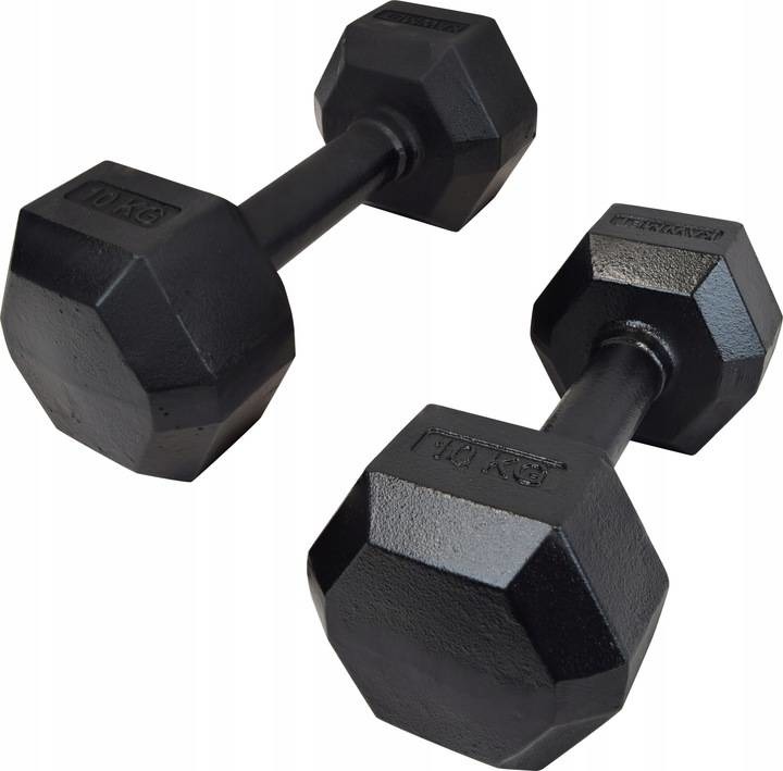 ŻELIWNA HANTLA HEXAGONALNA HEX 2x10 KG ZESTAW
