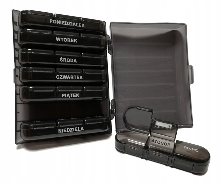 V5 PUDEŁKO NA LEKI TABLETKI POJEMNIK ORGANIZER NA 7 dni 3 PORY DNIA POLSKI