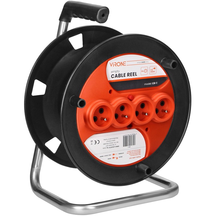 BĘBEN PUSTY ZWIJAK NAWIJAK KABLA PRZEWODU PRZEDŁUŻACZA DO 50M 4x GNIAZDA