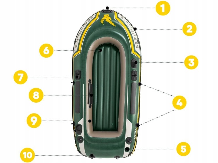 Ponton Wędkarski Seahawk 2os. Intex Pompka + Wiosła 68347 MODEL 2025