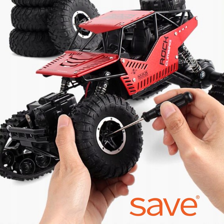 Samochód Zdalnie Sterowany Terenowy 4x4 Auto Na Pilota Z KOŁAMI GĄSIENICAMI