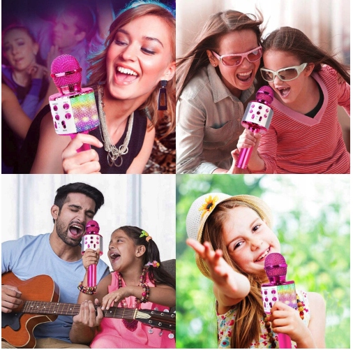 MIKROFON BEZPRZEWODOWY KARAOKE BLUETOOTH KOLORY