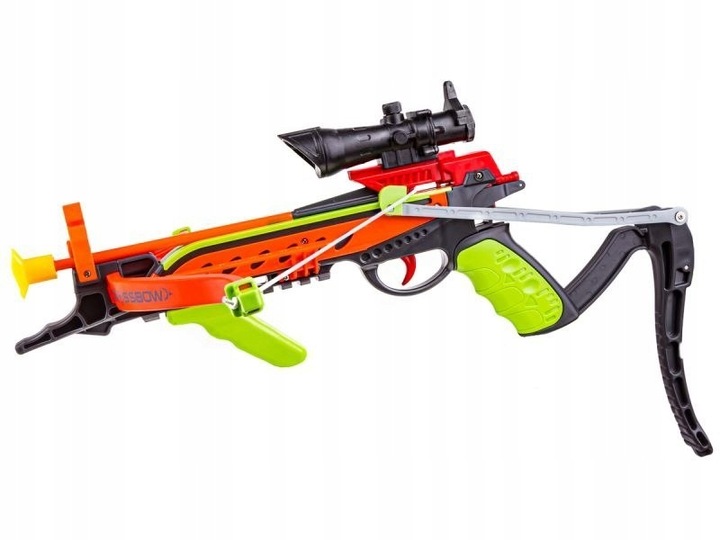 Kusza Łuk Dla Dzieci z Celownikiem LASER Kołczan Tarcza Strzały Przyssawki