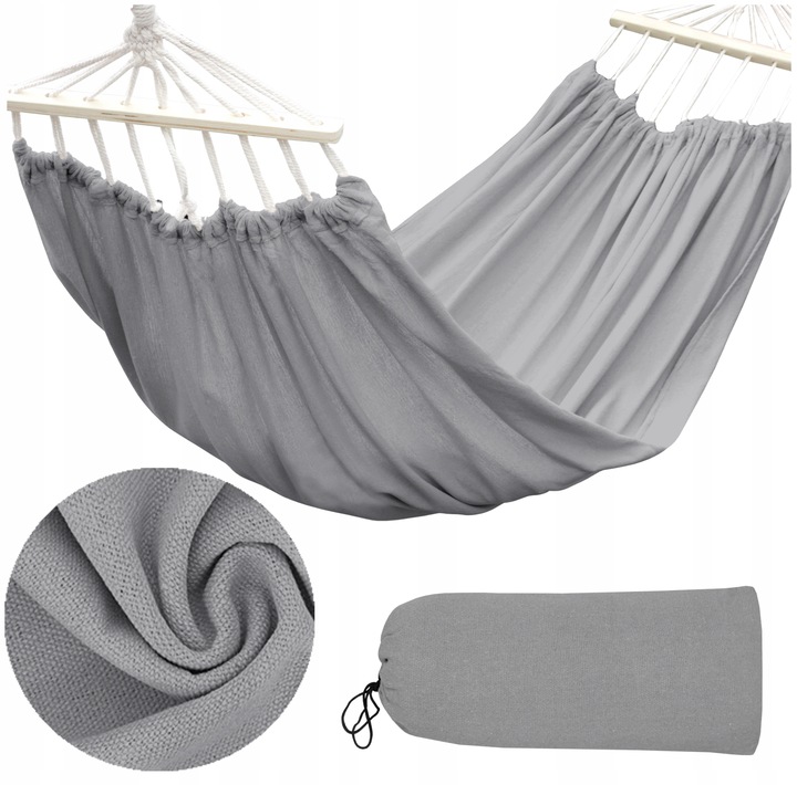 DUŻY HAMAK 2 OSOBOWY OGRODOWY HUŚTAWKA XXL 280x150 CM MOCNY + POKROWIEC