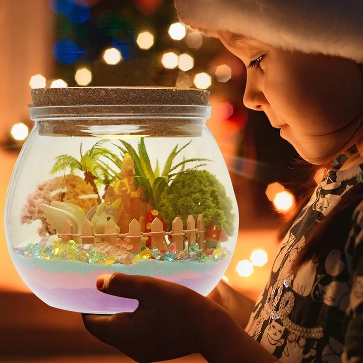 ZESTAW DO TWORZENIA KRYSZTAŁ TERRARIUM DIY DLA DZIECKI Z DIODĄ LED I PILOT