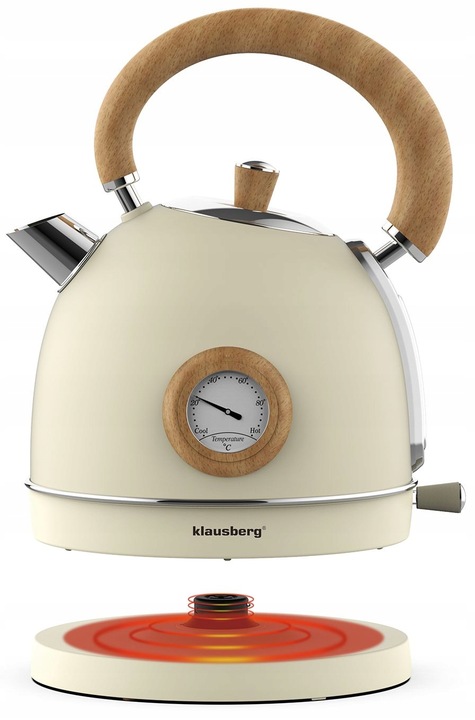 Czajnik elektryczny 1,8L Klausberg KB-7906 RETRO z Termometrem Beżowy 2200W