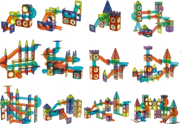 KLOCKI MAGNETYCZNE ŚWIĘCĄCE TOR KULKOWY KLOCKI KONSTRUKCYJNE KULODROM 110EL