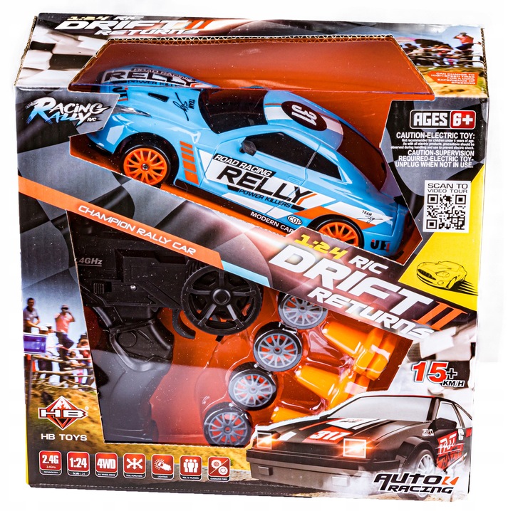 Samochód Zdalnie Sterowany 4x4 RC AUTO na Pilota do DRIFTU Światła LED Koła