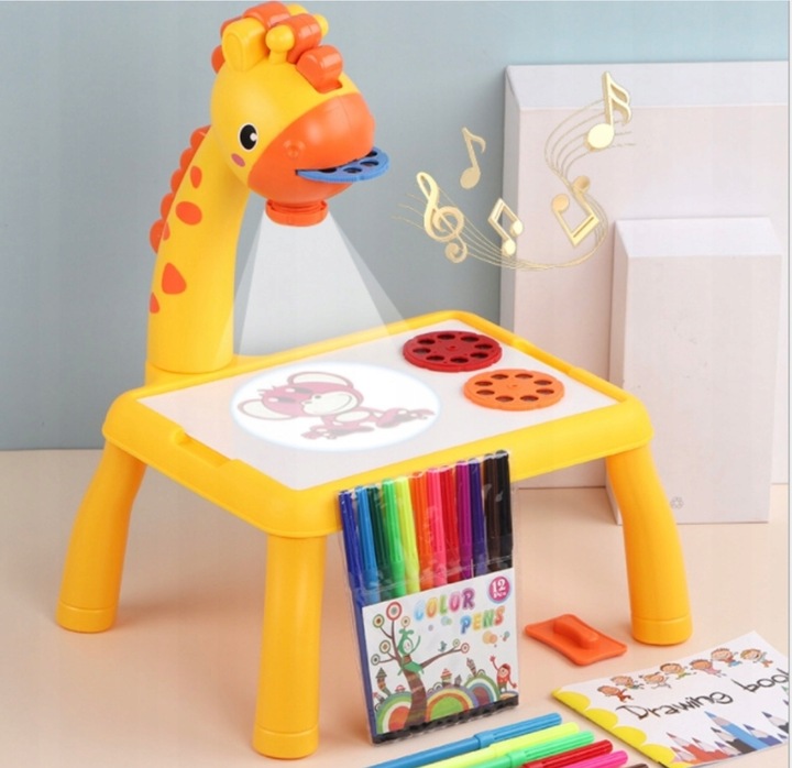 PROJEKTOR TABLICA RZUTNIK DO RYSOWANIA MAZAKI KREATYWNA ZABAWA ŻYRAFA