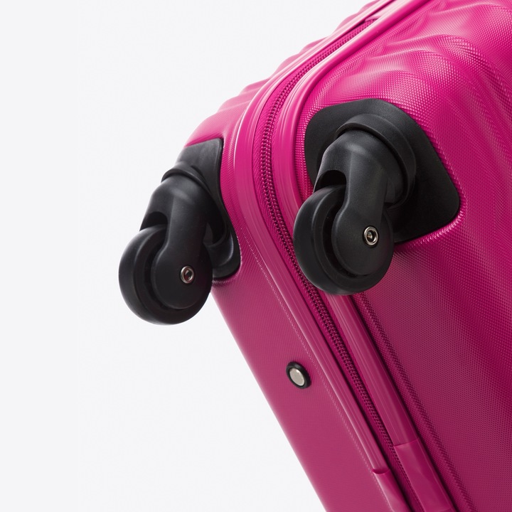 WITTCHEN średnia walizka z ABS-u żebrowana różowa