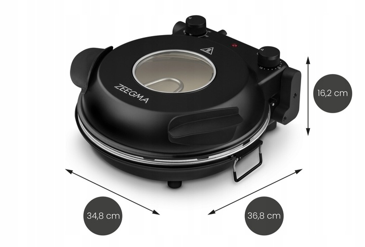 PIEC DO PIZZY 400°C Kamienny Domowy piecyk PIZZA PIECYK 1200W Termostat