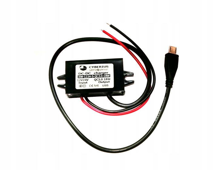 WZMOCNIONA ładowarka 12V x 1x5V/3,6A micro USB