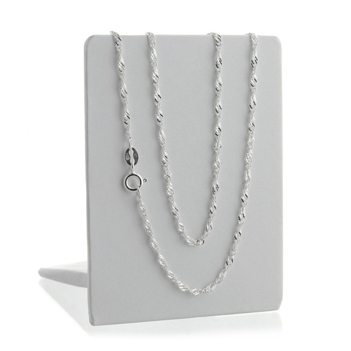 ŁAŃCUSZEK DAMSKI SREBRNY PRÓBA 925 50 cm WŁOSKI LŚNIĄCY NASZYJNIK DLA NIEJ