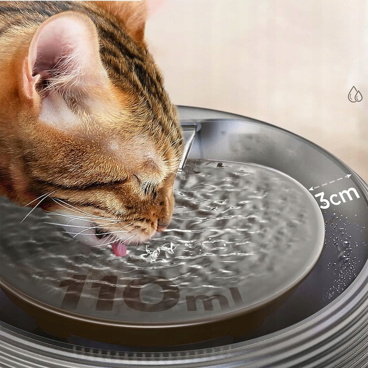 AUTOMATYCZNE PODIŁO FONTANNA 2,5L LED dla kota i psa, SUPER CICHE POIDEŁKO