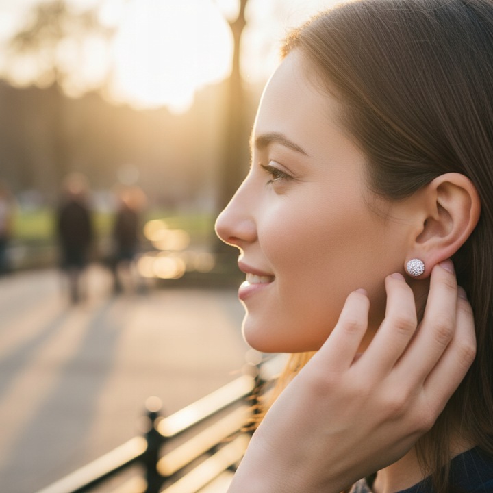 KOLCZYKI SREBRNE 925 CYRKONIE KULKI SZTYFTY NA PREZENT SWAROVSKI SREBRO 925