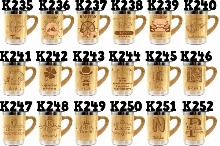 Bambusowy kubek termiczny 300 ml | Kol