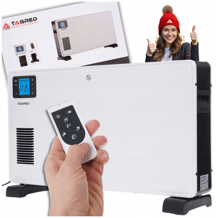 Grzejnik Konwektorowy Turbo Pilot Timer LCD Bardzo Mocny 2300W