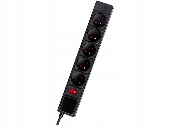 PRZEDŁUŻACZ SIECIOWY LISTWA ZASILAJĄCA ANTYPRZEPIĘCIOWA 5GNIAZD 3M WŁĄCZNIK