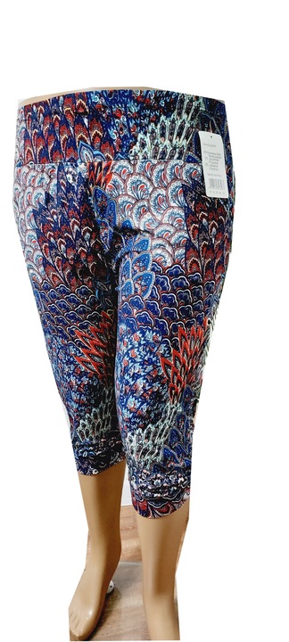 L/3XL ALLADYNKI WYGODNE SPODNIE -ZA KOLANO 777-1 pawie oczko