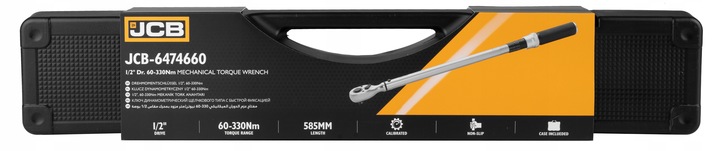 KLUCZ DYNAMOMETRYCZNY Z BLOKADĄ CERTYFIKAT KALIBRACJI ETUI 60-330NM 1/2"JCB