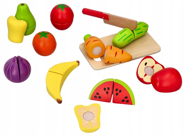 Owoce Warzywa W skrzynce Zestaw na rzep Drewniany Do krojenia Dla dzieci 3+