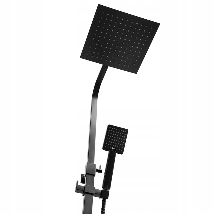 Zestaw prysznicowy natynkowy Bateria kolumna Mikka CZARNY MAT