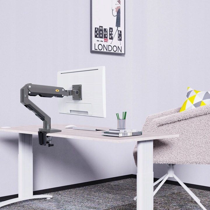 G60 Regulowany Uchwyt Biurkowy do Monitorów 27'-45' Sprężyna Mechaniczna