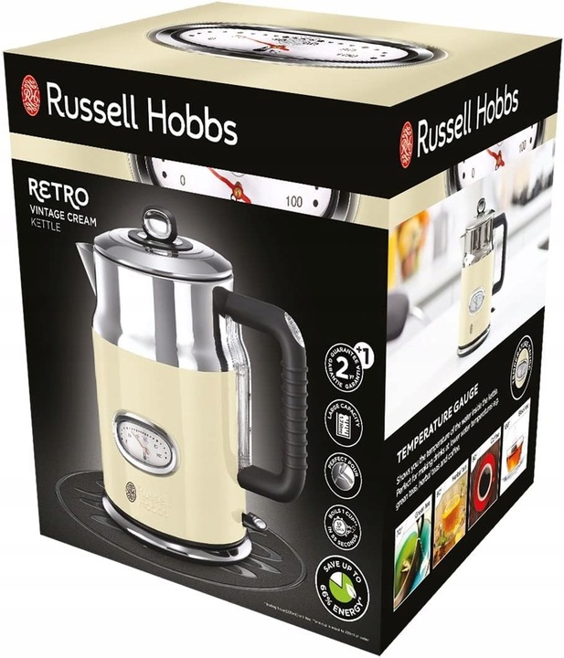 Czajnik elektryczny Russell Hobbs 21672-70 2400 W 1,7 l beżowy/brązowy