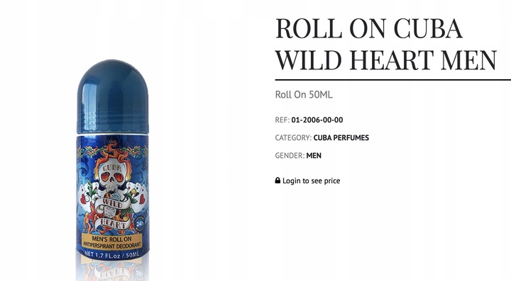 CUBA ORIGINAL DEO ROLL -ON MEN WILD HEART 50 ML