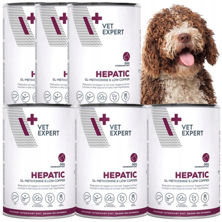Mokra karma dla psów wsparcie wątroby kurczak Vet Expert Hepatic 6 x 400g