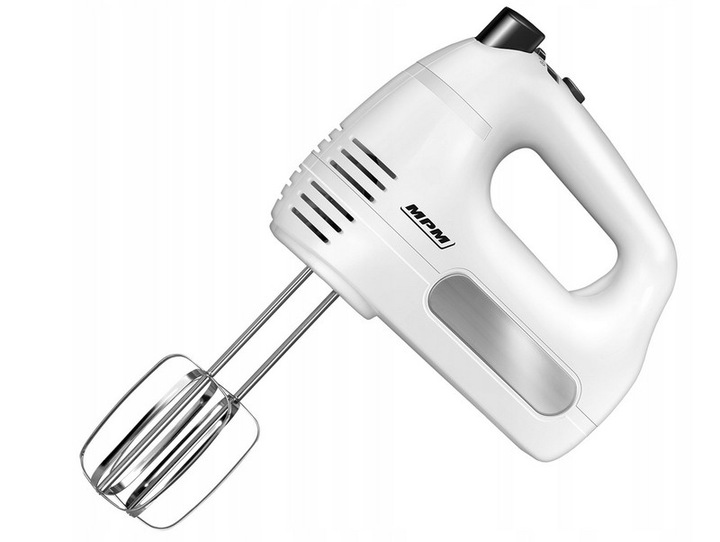 Solidny Mikser Ręczny MPM Robot Kuchenny 300W Chromowane Mieszadła