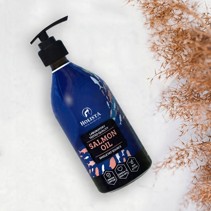HOLISTA Olej z Łososia Atlantyckiego dla Psa Kota OMEGA 3 Salmon Oil 500ml