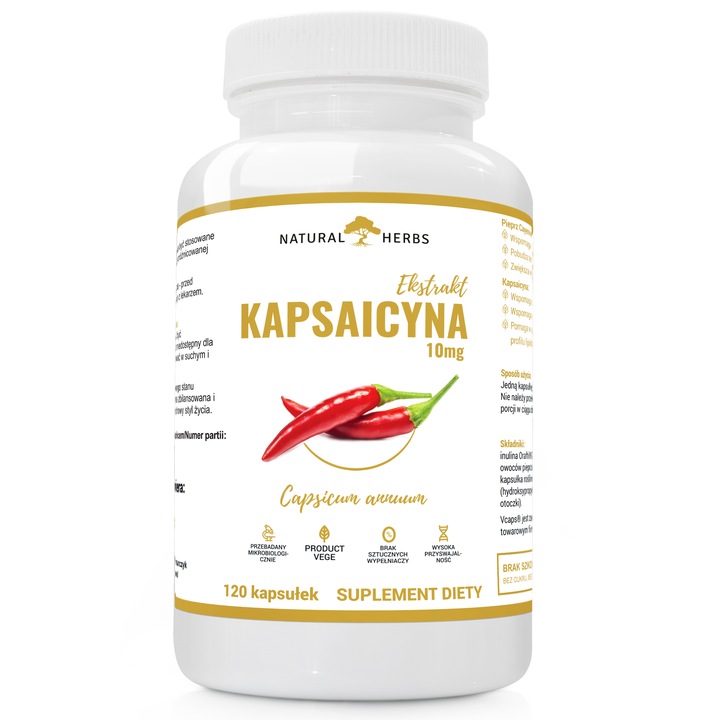 KAPSAICYNA EKSTRAKT 10mg FORTE WEGE 120 kaps