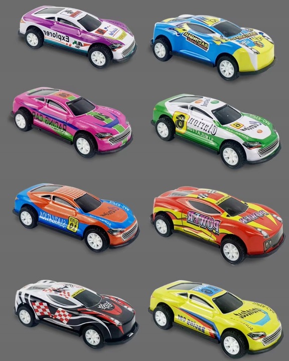 SAMOCHODZIKI Z NAPĘDEM 50 RESORAKI KUFEREK AUTKA METALOWE SAMOCHODY MAPA