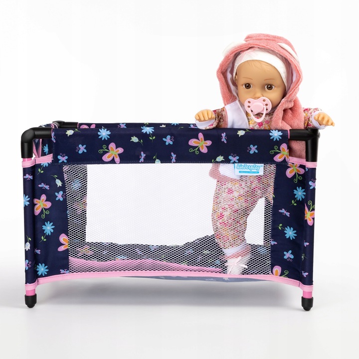 KINDERPLAY ŁÓŻECZKO DLA LALEK TURYSTYCZNE KOJEC AKCESORIA TORBA POŚCIEL