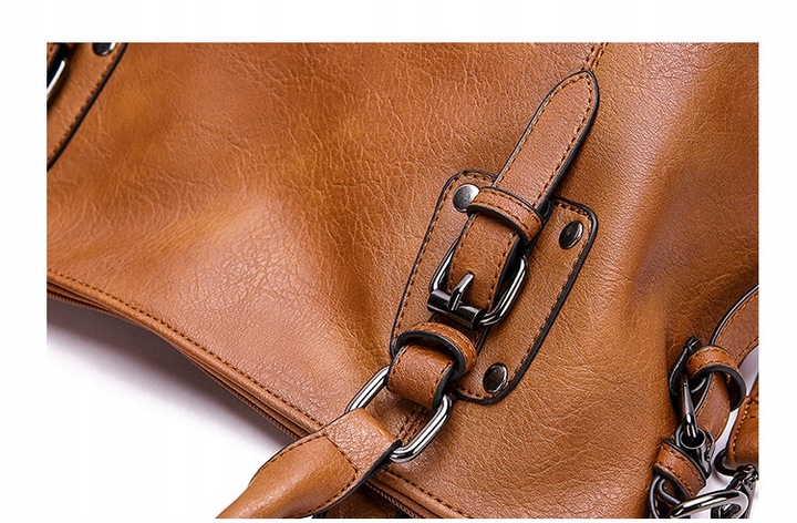TOREBKA WOREK NA RAMIĘ brąz czarna SHOPPER DO RĘKI pasek jakość