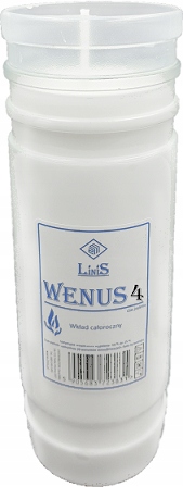 Rewelacyjne wkłady do zniczy Parafinowe Całoroczne Wenus 4 4dni 15szt