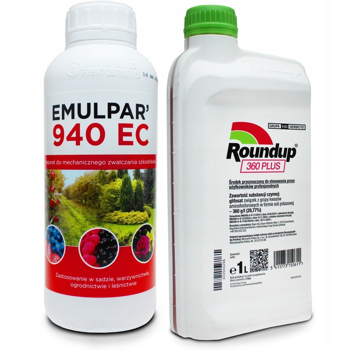 ZESTAW EMULPAR 940 EC 1L OWADOBÓJCZY + ROUNDUP 360 PLUS 1L CHWASTOBÓJCZY