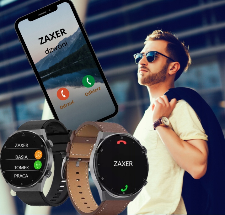 ZEGAREK SMARTWATCH DLA CHŁOPAKA CHŁOPCA ELEGANCKI NOWOCZESNY NA PREZENT