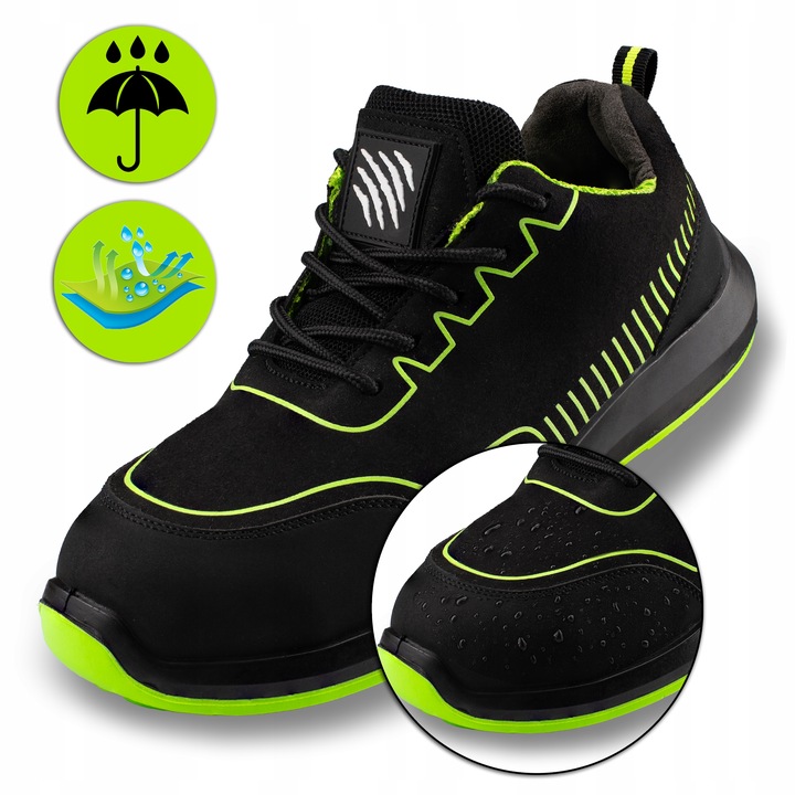 BUTY ROBOCZE MĘSKIE PÓŁBUTY SPORTOWE ODDYCHAJĄCE Z NOSKIEM S1 BHP LEKKIE