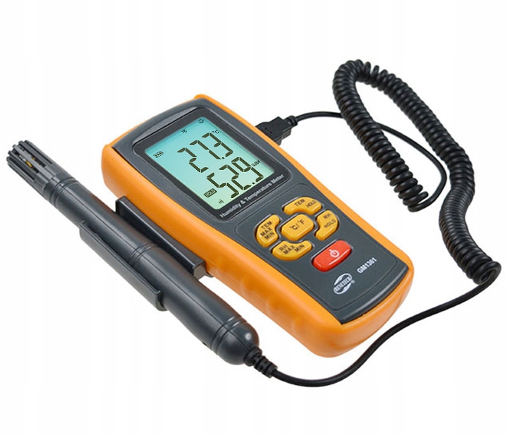 HIGROMETR WILGOTNOŚCIOMIERZ MIERNIK WILGOTNOŚCI TEMPERATUR POWIETRZA BT LCD