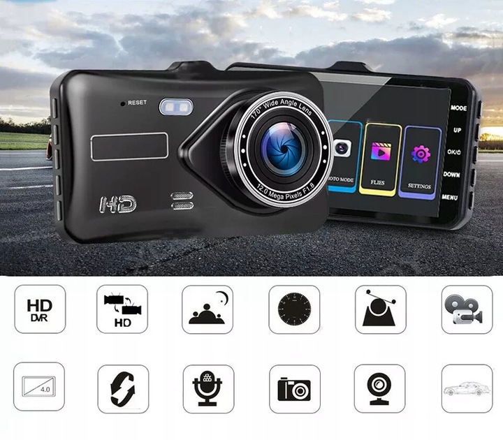 REJESTRATOR JAZDY FULL HD KAMERA COFANIA PL 64GB