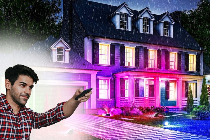 ZEWNĘTRZNE KOLOROWE OŚWIETLENIE LED ŚWIĄTECZNE LAMPKA ILUMINACJA FLASH IP66