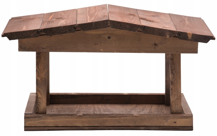 DUŻY KARMNIK DREWNIANY BUDKA NA KARMA KULE ZIARNO DLA DZIKICH PTAKÓW XL