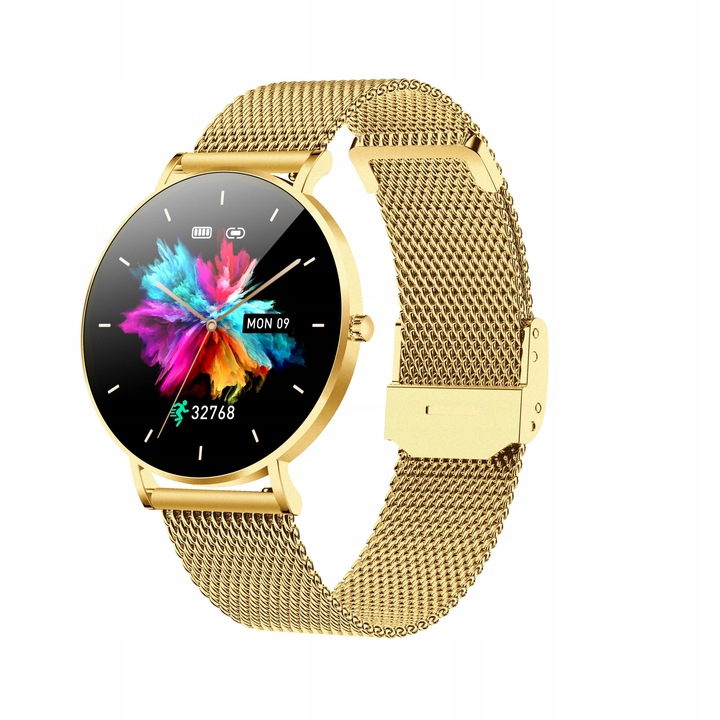 Smartwatch Zegarek Damski Złoty Manta Alexa LUX GOLD 2 Paski menu PL