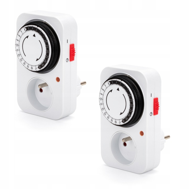 2x PROGRAMATOR CZASOWY MECHANICZNY DO GNIAZDKA DOBOWY 24H 15-MIN ZESTAW